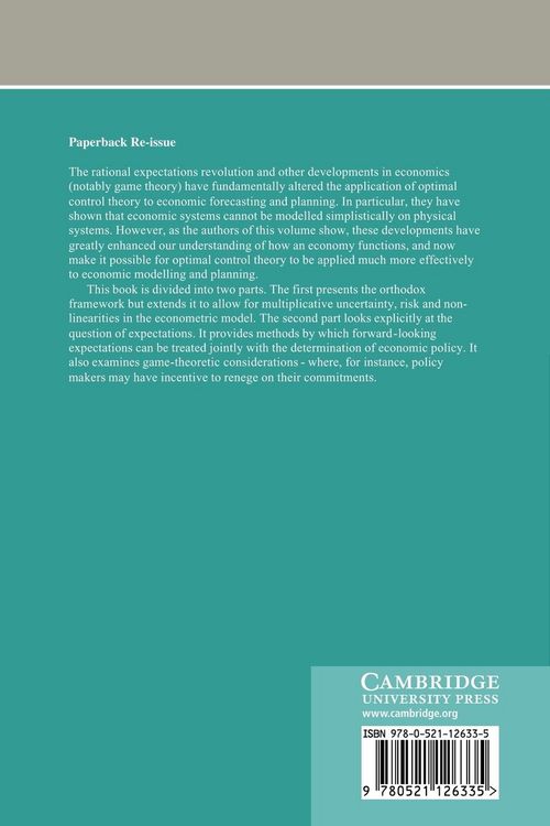 Produktbild: Optimal Control, Expectations and Uncertainty