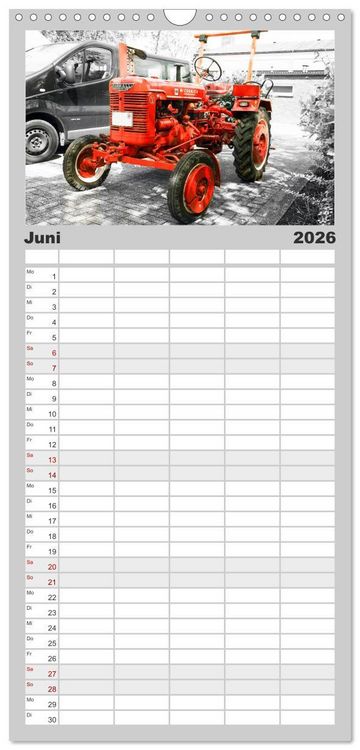 Produktbild: Familienplaner 2026 - Trecker-Liebhaber mit 5 Spalten (Wandkalender, 21 x 45 cm) CALVENDO