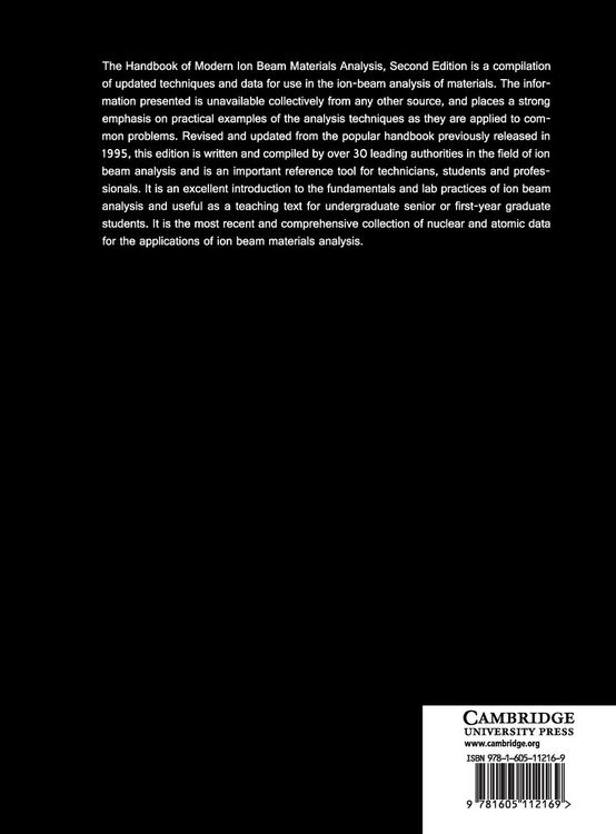 Produktbild: Handbook of Modern Ion Beam Materials Analysis