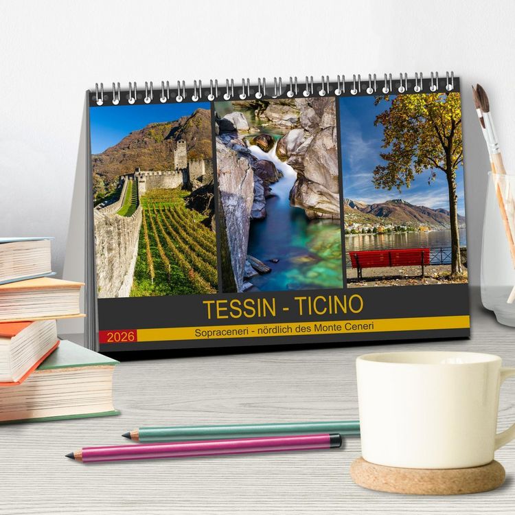 Produktbild: Tessin - Ticino (Tischkalender 2026 DIN A5 quer), CALVENDO Monatskalender