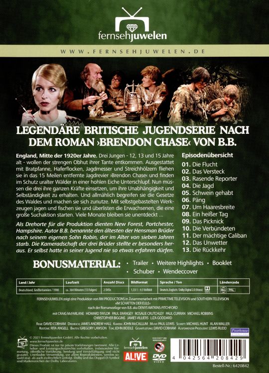 Produktbild: Im Schatten der Eule (Brendon Chase) - Die komplette Serie in 13 Teilen (Fernsehjuwelen) [2 DVDs]