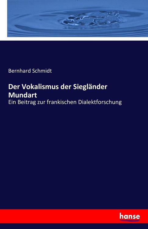 Produktbild: Der Vokalismus der Siegl&auml;nder Mundart