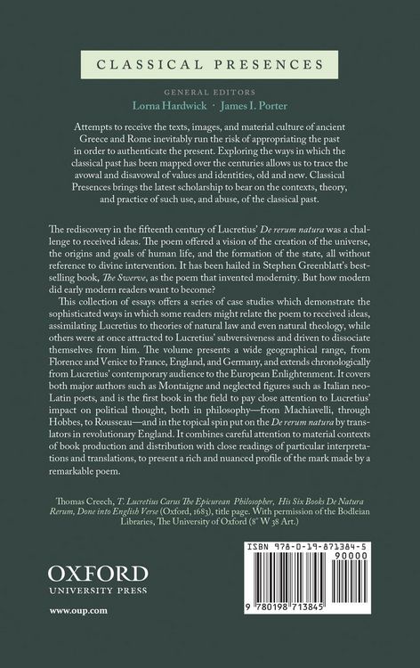 Produktbild: Lucretius and the Early Modern