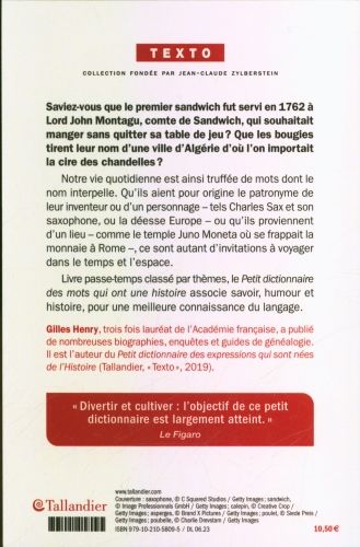 Produktbild: Petit dictionnaire des mots qui ont une histoire