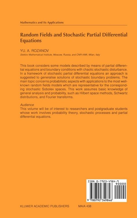 Produktbild: Random Fields and Stochastic Partial Differential Equations