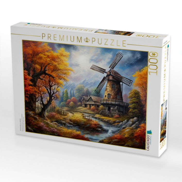 Produktbild: CALVENDO Puzzle Windm&uuml;hle im Herbst | 1000 Teile Lege-Gr&ouml;&szlig;e 64x48cm Foto-Puzzle f&uuml;r gl&uuml;ckliche Stunden