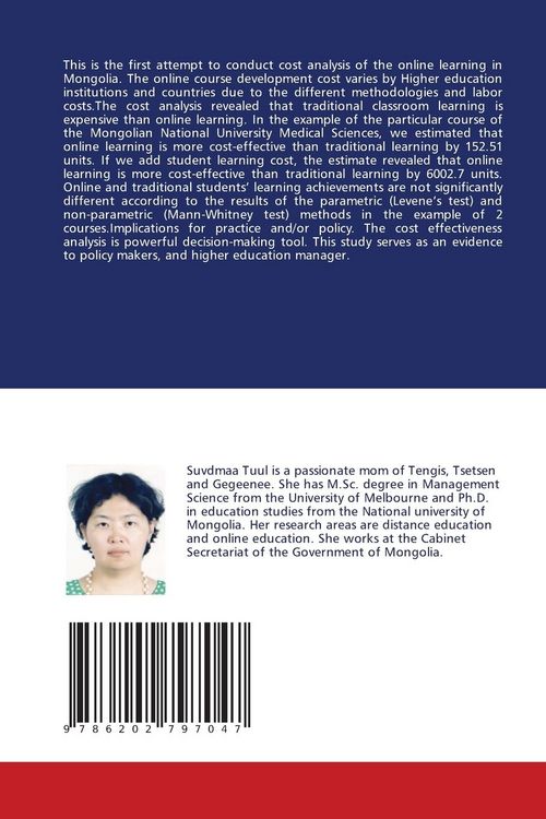 Produktbild: The current status of the e-learning in Mongolia, results of the factor analysis