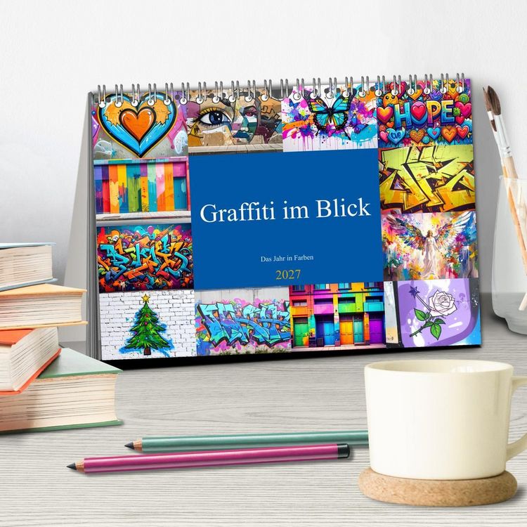 Produktbild: Graffiti im Blick &ndash; Das Jahr in Farben (Tischkalender 2027 DIN A5 quer), CALVENDO Monatskalender