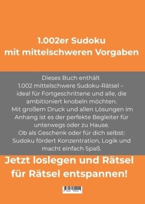 Produktbild: 1.002er Sudoku mittelschwer