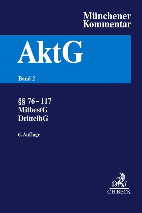 Produktbild: M&uuml;nchener Kommentar zum Aktiengesetz Bd. 2: &sect;&sect; 76-117, MitbestG, DrittelbG