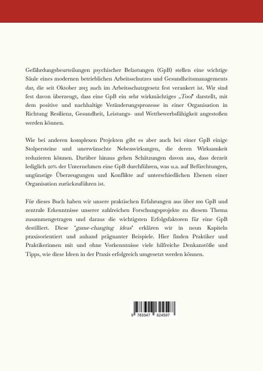 Produktbild: Game Changing Ideas für Gefährdungsanalysen psychischer Belastungen
