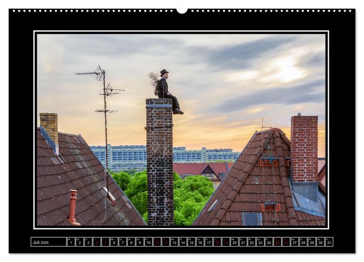 Produktbild: Schornsteinfeger &uuml;ber Berlin - Gl&uuml;ckseligkeit (Wandkalender 2026 DIN A2 quer), CALVENDO Monatskalender