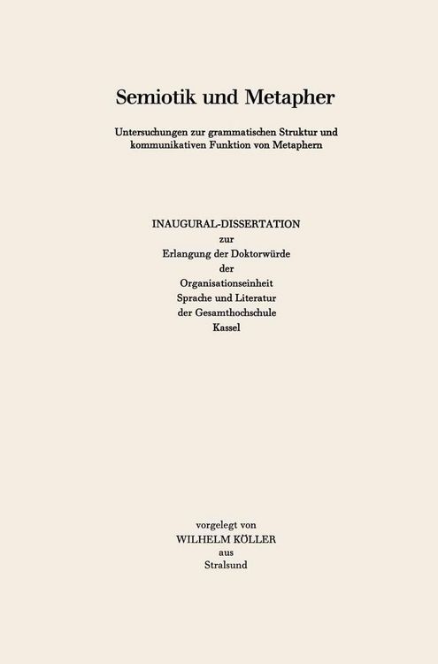 Produktbild: Semiotik und Metapher