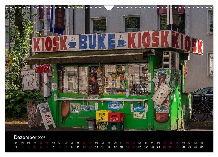 Produktbild: K&ouml;lsche Veedelskultur. B&uuml;dchen, Kioske und Trinkhallen. (Wandkalender 2026 DIN A3 quer), CALVENDO Monatskalender