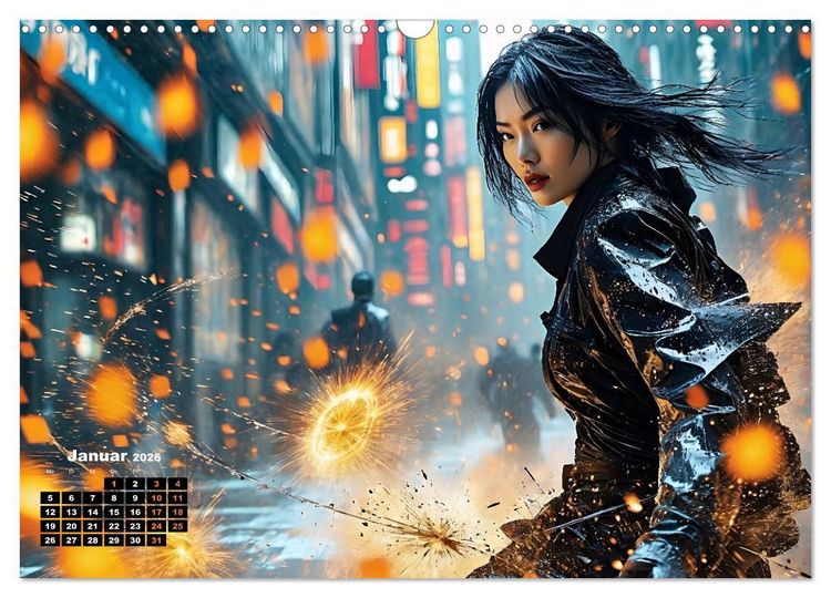 Produktbild: Kriegerin der Cyberwelt (Wandkalender 2026 DIN A3 quer), CALVENDO Monatskalender