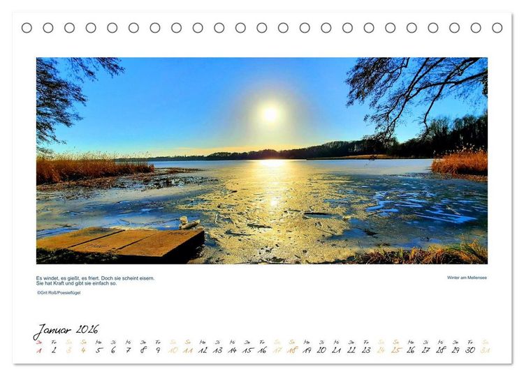 Produktbild: Poesiefl&uuml;gels Abendspaziergang (Tischkalender 2026 DIN A5 quer), CALVENDO Monatskalender