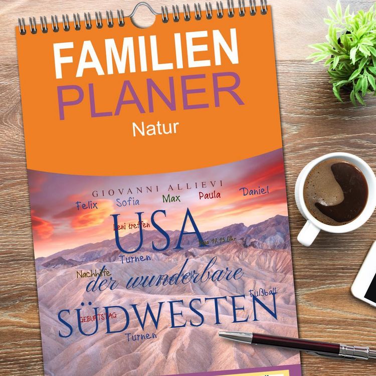 Produktbild: Familienplaner 2026 - USA Der wunderbare S&uuml;dwesten mit 5 Spalten (Wandkalender, 21 x 45 cm) CALVENDO