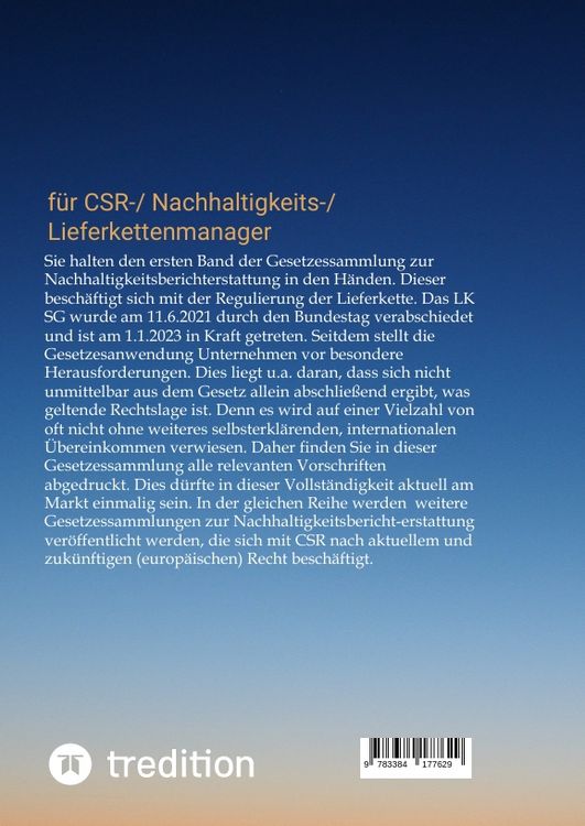 Produktbild: Nachhaltigkeitsreporting Teil 1 (Lieferkette)
