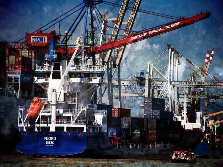 Produktbild: CALVENDO Puzzle Hamburg Containerhafen | 1000 Teile Lege-Gr&ouml;&szlig;e 64x48cm Foto-Puzzle f&uuml;r gl&uuml;ckliche Stunden