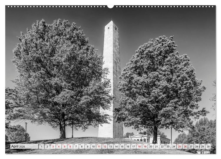 Produktbild: BOSTON Monochrome Stadtansichten (hochwertiger Premium Wandkalender 2026 DIN A2 quer), Kunstdruck in Hochglanz