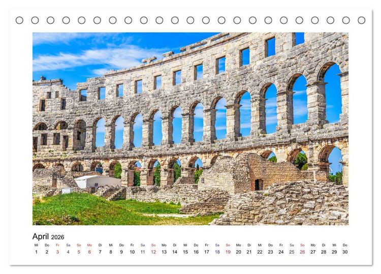 Produktbild: Istrien - Piran &bull; Novigrad &bull; Rovinj &bull; Pula (Tischkalender 2026 DIN A5 quer), CALVENDO Monatskalender
