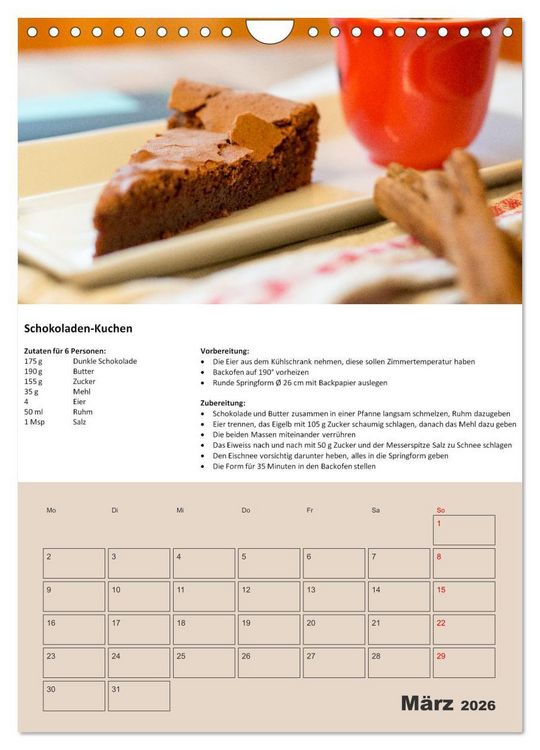 Produktbild: Der tolle Rezeptkalender (Wandkalender 2026 DIN A4 hoch), CALVENDO Monatskalender