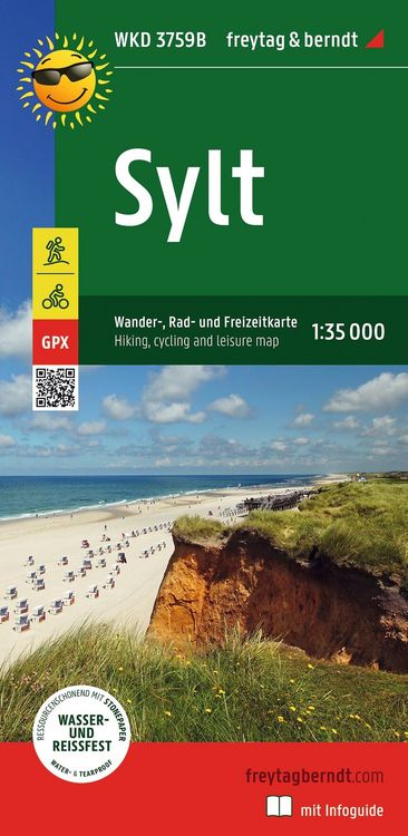Produktbild: Sylt, Wander-, Rad- und Freizeitkarte 1:35.000, freytag & berndt, WKD 3759B, mit Infoguide