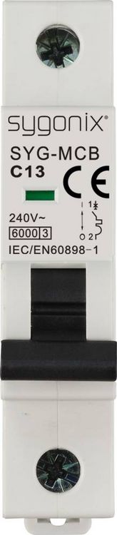Produktbild: Sygonix SY-6440890 SYG-MCB 1P/C13/6KA Leitungsschutzschalter 1polig 13A 240 V/AC