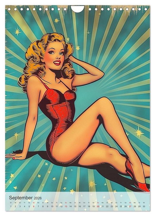 Produktbild: Retro PinUp Girls (Wandkalender 2026 DIN A4 hoch), CALVENDO Monatskalender