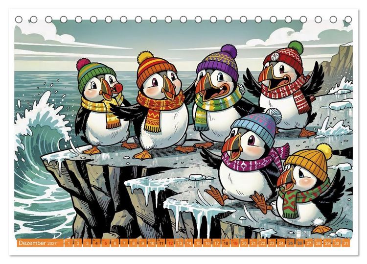 Produktbild: Papageientaucher - Comic (Tischkalender 2027 DIN A5 quer), CALVENDO Monatskalender