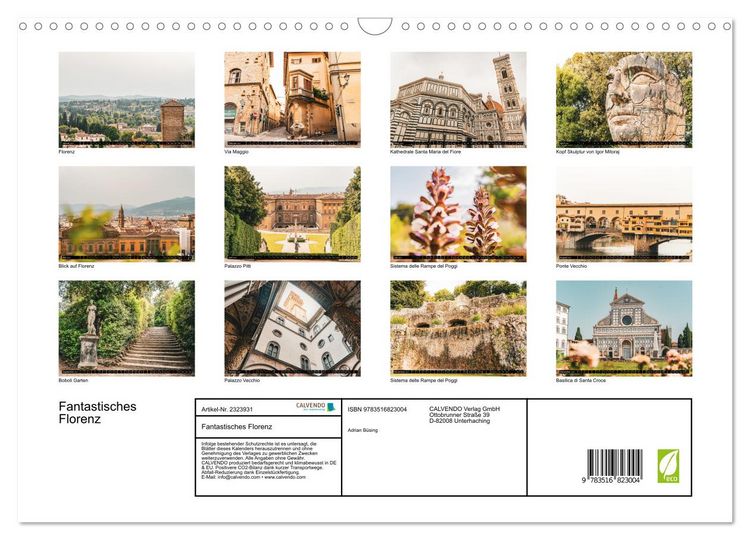 Produktbild: Fantastisches Florenz (Wandkalender 2027 DIN A3 quer), CALVENDO Monatskalender