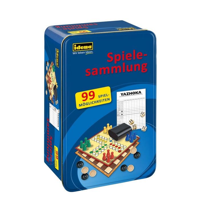 Produktbild: Idena Spielesammlung 99 Spielm&ouml;glichkeiten Metallbox