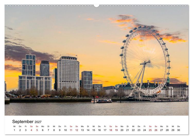 Produktbild: London, bunt und sch&ouml;n! (hochwertiger Premium Wandkalender 2027 DIN A2 quer), Kunstdruck in Hochglanz