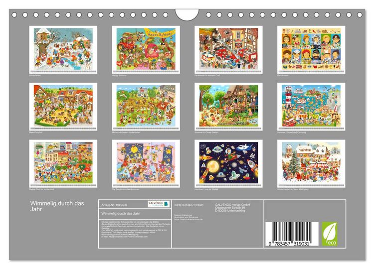 Produktbild: Wimmelig durch das Jahr (Wandkalender 2026 DIN A4 quer), CALVENDO Monatskalender