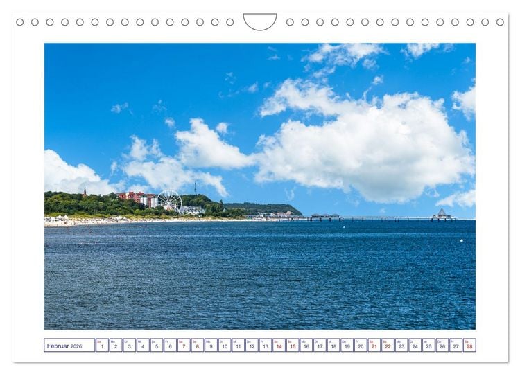 Produktbild: Die Ostsee von Ahlbeck nach Heringsdorf (Wandkalender 2026 DIN A4 quer), CALVENDO Monatskalender