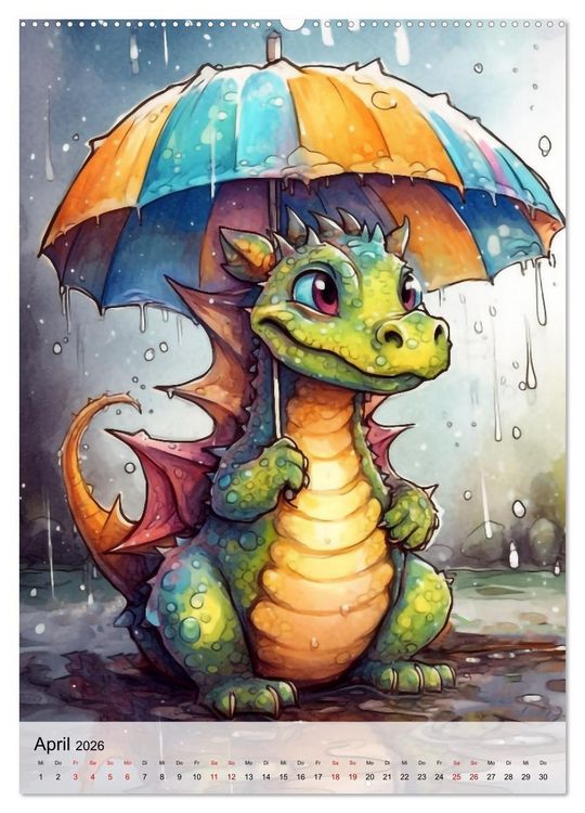 Produktbild: Drachen Kinder (Wandkalender 2026 DIN A2 hoch), CALVENDO Monatskalender