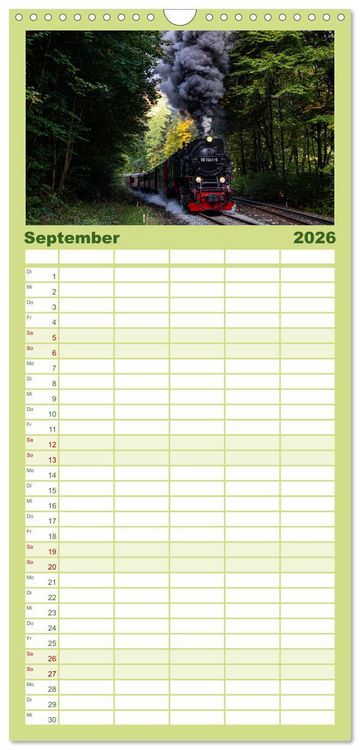 Produktbild: Familienplaner 2026 - Ein ganzes Jahr unter Volldampf! mit 5 Spalten (Wandkalender, 21 x 45 cm) CALVENDO