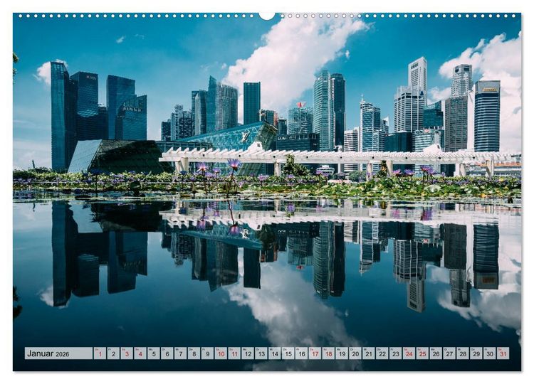 Produktbild: Singapur entdecken (hochwertiger Premium Wandkalender 2026 DIN A2 quer), Kunstdruck in Hochglanz