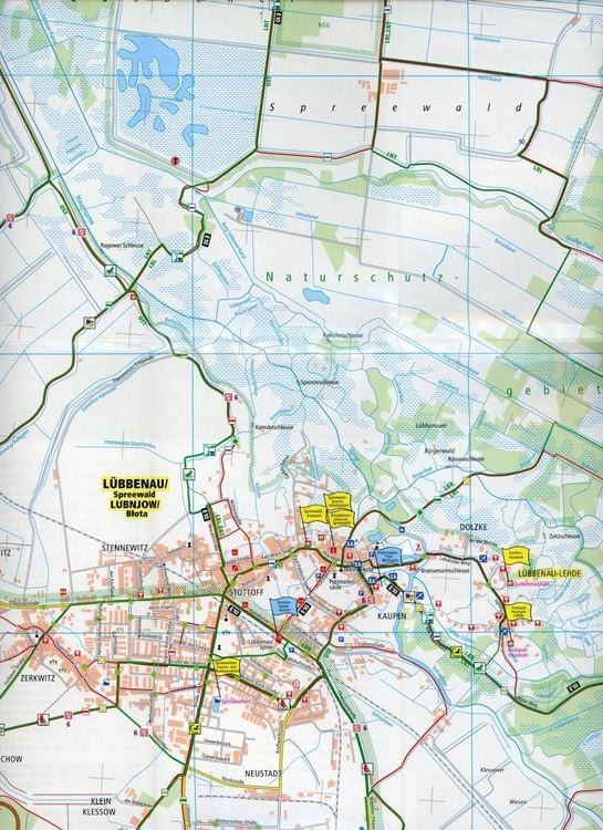 Produktbild: Publicpress Rad- und Wanderkarte Burg, L&uuml;bbenau im Oberspreewald 1:25.000
