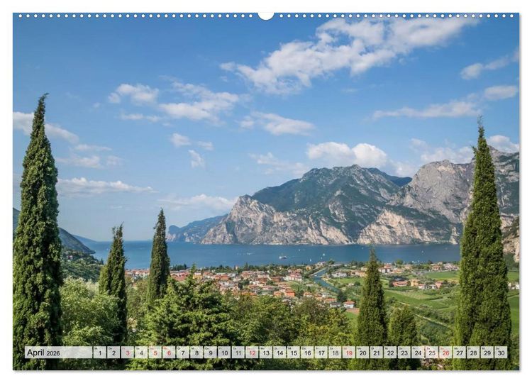 Produktbild: WUNDERBARER GARDASEE Riva del Garda und Torbole (Wandkalender 2026 DIN A2 quer), CALVENDO Monatskalender