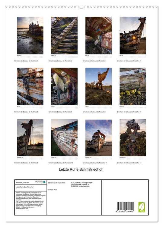 Produktbild: Letzte Ruhe Schiffsfriedhof (hochwertiger Premium Wandkalender 2026 DIN A2 hoch), Kunstdruck in Hochglanz
