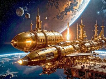 Produktbild: CALVENDO Puzzle Andockman&ouml;ver von Flashcube III und Brassliner II an eine Raumstation | 1000 Teile Lege-Gr&ouml;&szlig;e 64x48cm Foto-Puzzle f&uuml;r gl&uuml;ckliche Stund