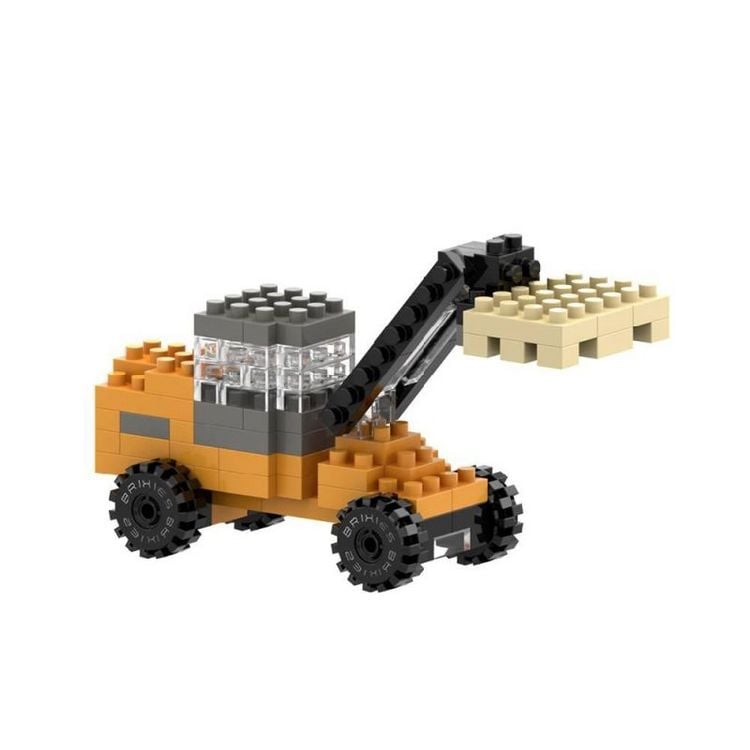 Produktbild: BRIXIES 250005 - JCB Radlader, 3D Konstruktionsbausatz aus Ministeinen, 88 Teile