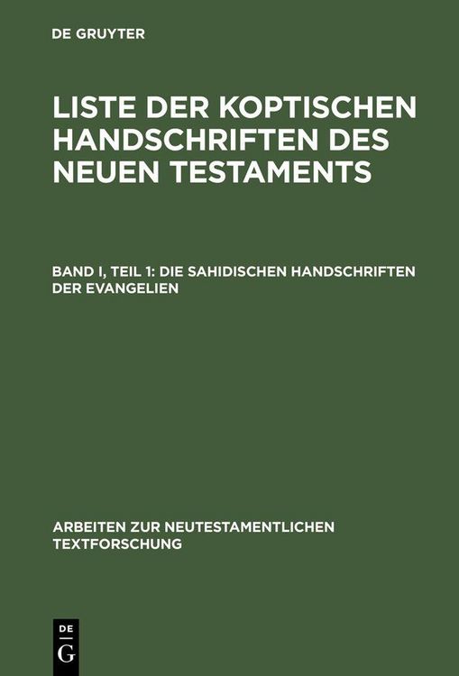 Produktbild: Die sahidischen Handschriften der Evangelien