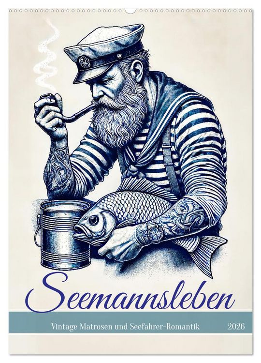 Produktbild: Seemannsleben - Vintage Matrosen und Seefahrer-Romantik (Wandkalender 2026 DIN A2 hoch), CALVENDO Monatskalender