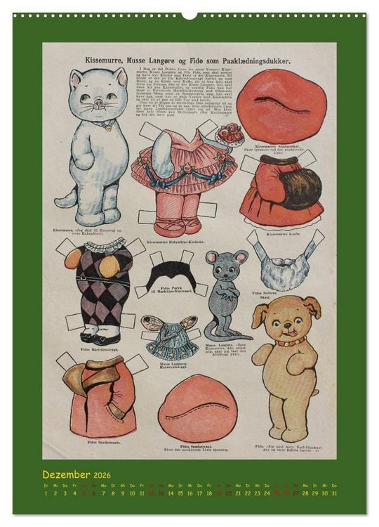 Produktbild: Dukke Lise Kalender - Anziehpuppen aus Papier (hochwertiger Premium Wandkalender 2026 DIN A2 hoch), Kunstdruck in Hochglanz