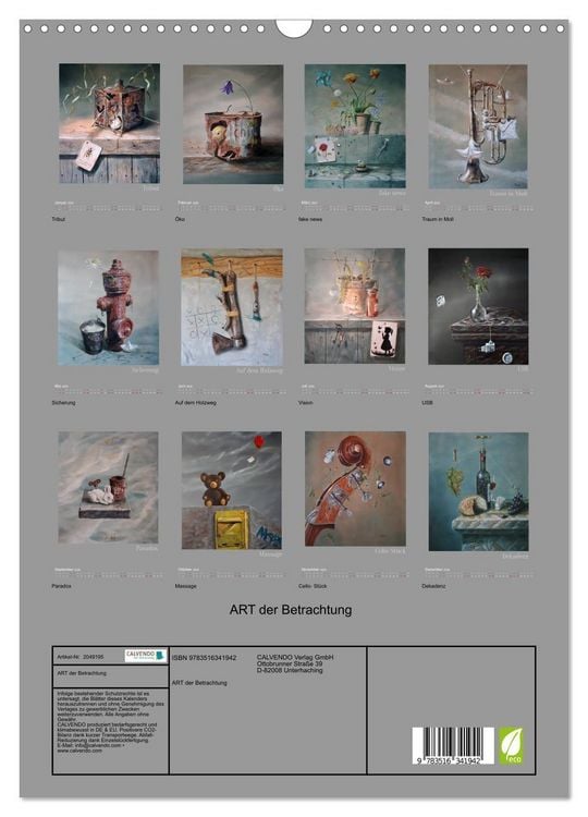 Produktbild: ART der Betrachtung (Wandkalender 2026 DIN A3 hoch), CALVENDO Monatskalender