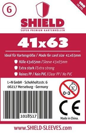 Shield Sleeves 1018517 - Shield 6, 100 Super Premium Kartenhllen fr Kartengre 41 x 63 mm, Spielkarten-Schutzhllen kaufen Shield Sleeves 1018517 - Shield 6, 100 Super Premium Kartenhllen fr Kartengre 41 x 63 mm, Spielkarten-Schutzhllen kaufen