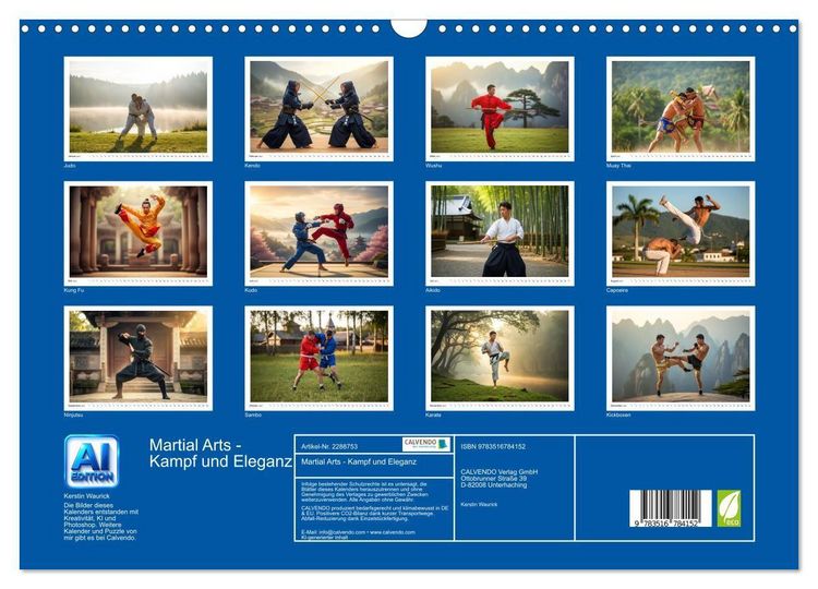 Produktbild: Martial Arts - Kampf und Eleganz (Wandkalender 2027 DIN A3 quer), CALVENDO Monatskalender