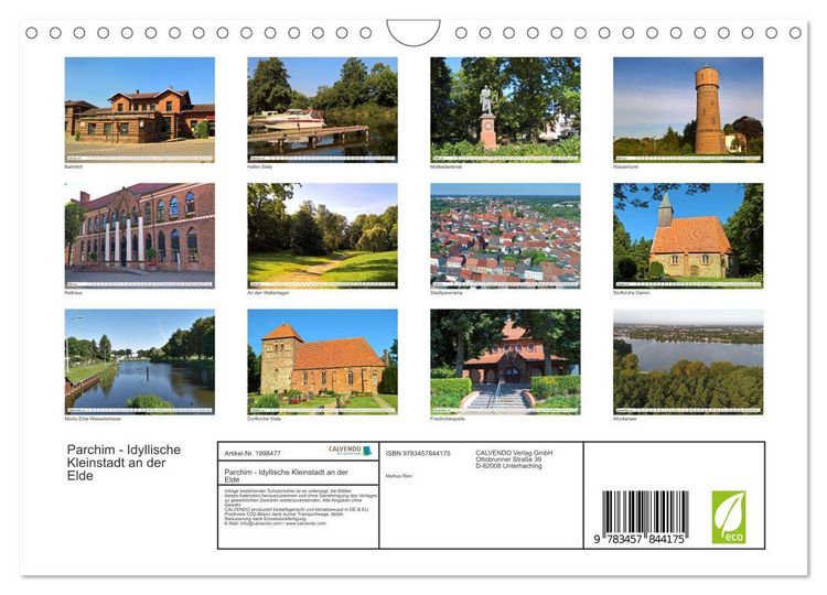 Produktbild: Parchim - Idyllische Kleinstadt an der Elde (Wandkalender 2026 DIN A4 quer), CALVENDO Monatskalender